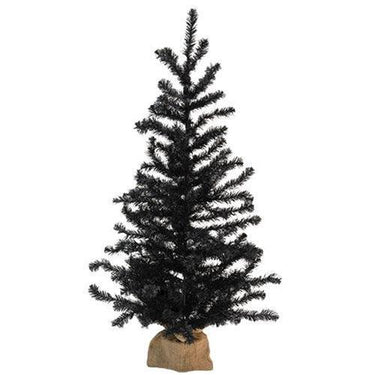 Black Tree w Burlap Base 5ft - The Fox Decor